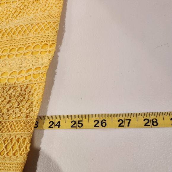 J. Crew Womens Yellow Layered Multi Pattern Crochet Sleeveless Blouse Size 0 - Picture 11 of 13